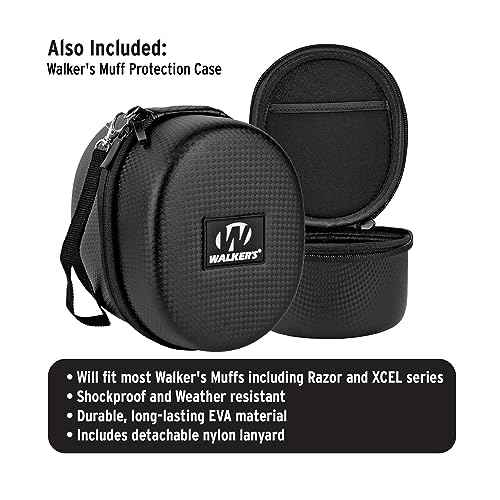 Walker's XCEL 500BT Digital Electronic Muff and Protective Case Bundle