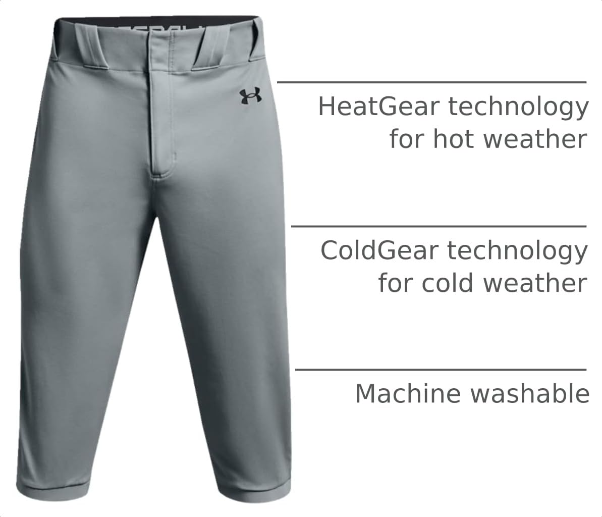 Under Armour Men's Gameday Vanish Knicker 21 PantsDISC, Baseball Gray (080)/Black, XX-Large
