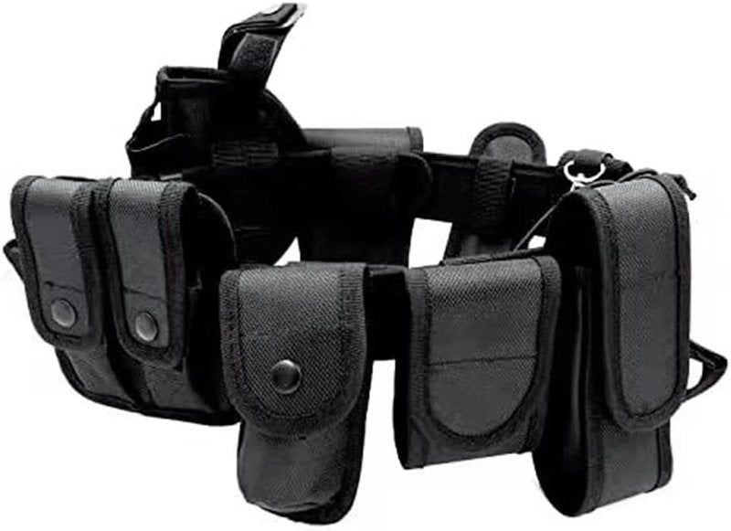 Tactical Duty Belt - 10-in-1 Military Security Belt with Pouches | Adjustable Size & Durable Design