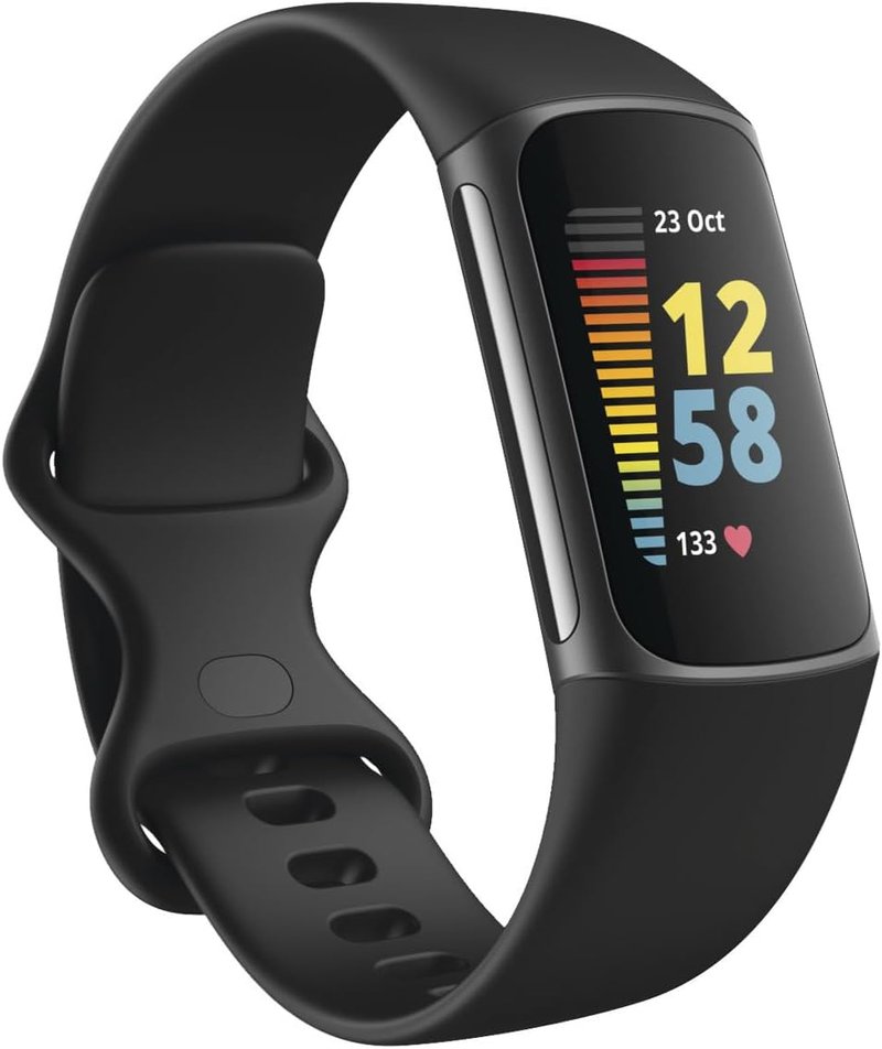 Fitbit Charge 5 - Advanced Health & Fitness Tracker with GPS, Sleep Tracking & Stress Management | Black/Graphite, One Size (S & L Bands)