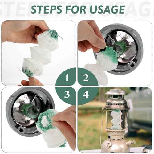 12 Pack Lantern Mantles, 3-Layer Accordion Shape Gas Lantern Mantle Gas Lamp Mantles Compatible with Coleman Lanterns Parts for Lanternes Globe Propane Lanterns Propane Lights Outdoor Camping