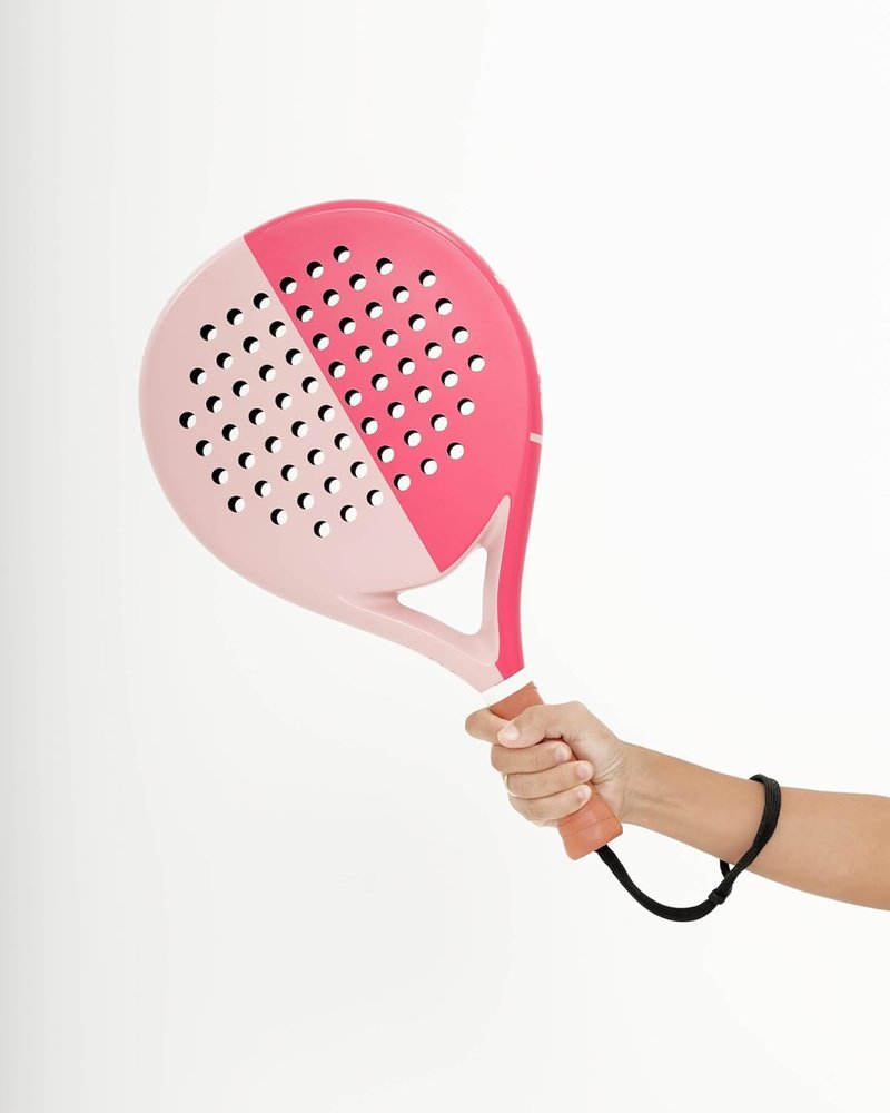 LAPAT Carbon Fiber Padel Racket with Cover Bag - Professional Paddle Tennis Racquet for Adults Beginner & Intermediate - Lightweight EVA Foam POP Court Paddle (Pink Miami)