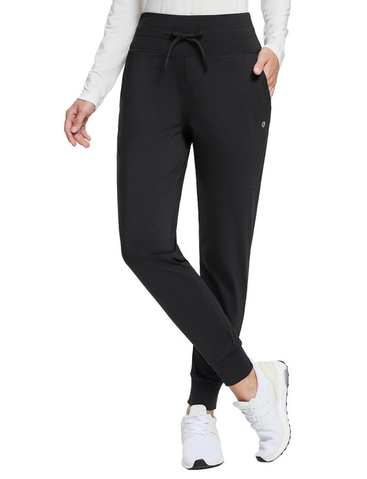 baleaf Women's Fleece Lined Pants Water Resistant Winter Thermal Warm High Waisted Joggers Sweatpants Hiking Running Leggings Black M