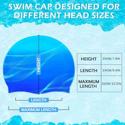 Swim Cap for Women Adult, Silicone Swimming Waterproof Bathing Cap Swimming Hat for Long Hair to Keep Hair Dry