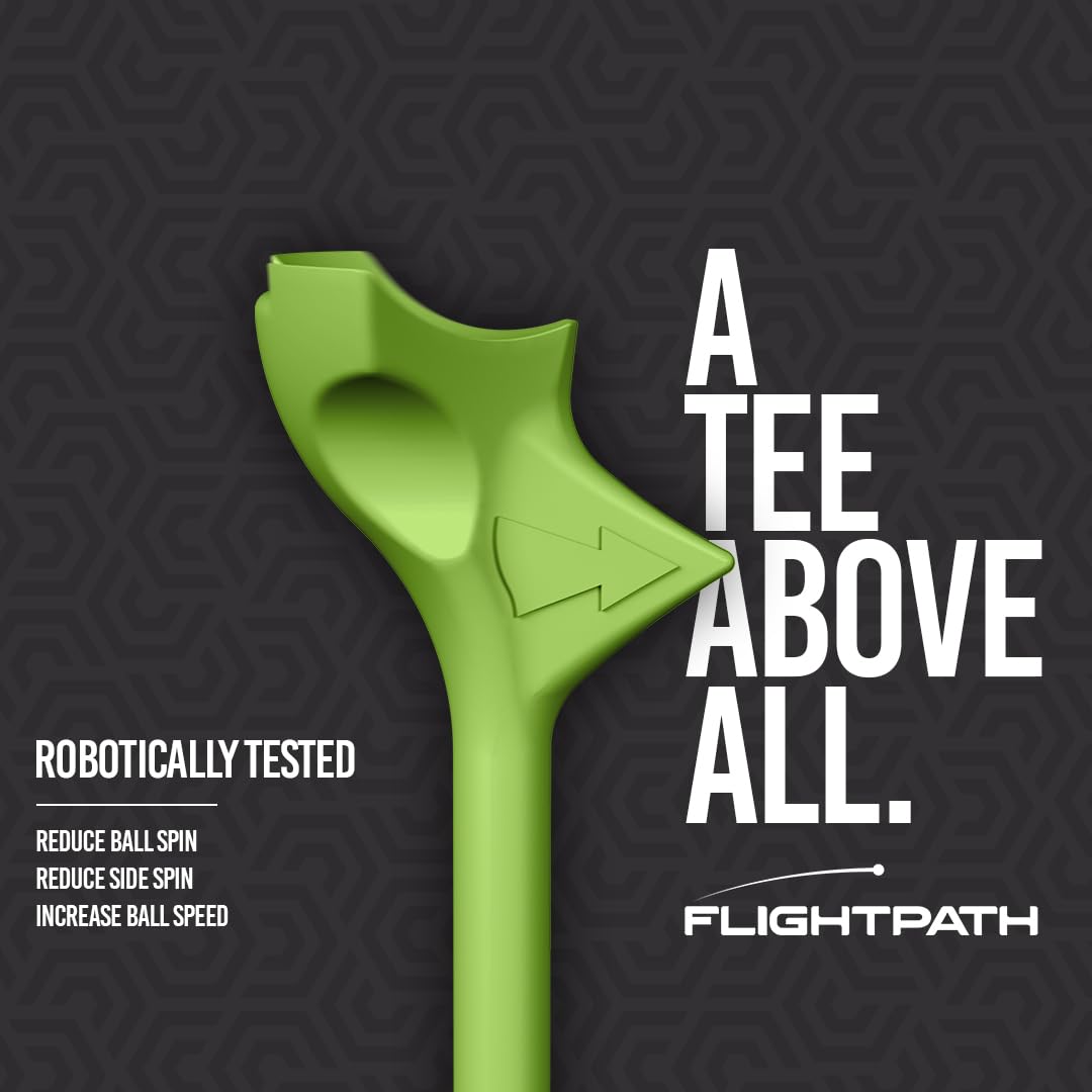 FLIGHTPATH Diamond Golf Tees – Patented Design to Reduce Spin for Long, Straight Drives – Low-Friction 3.25” Long Tees, Robotically Tested for Ball Spin – USGA Approved Performance – 8 Pack