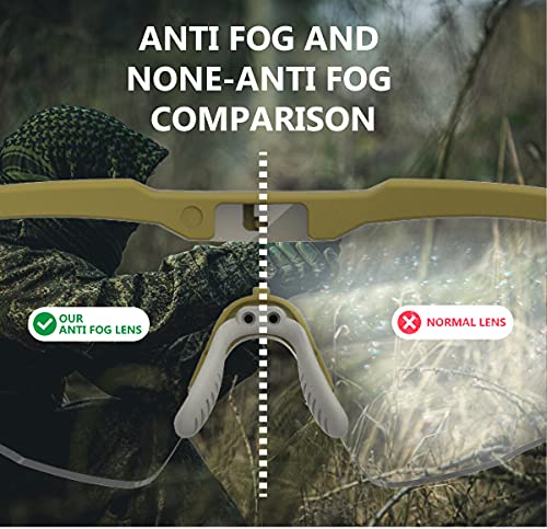 HTS HUNTERSKY DISCOVER YOUR WORLD! Anti Fog Shooting Safety Glasses for men Military Grade range Hunting Riding Airsoft