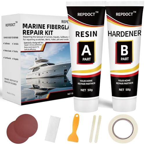 REPDOCT Fiberglass Boat Repair Kit - White Marine Gel Coat for Watercraft