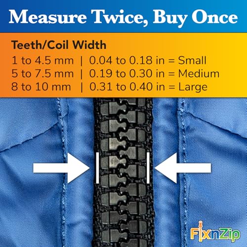 FixNZip Medium Black Nickel Zipper Repair Kit - No-Sew Slider Replacement for Jackets, Sleeping Bags, Tents, Duffel Bags - Pack of 3