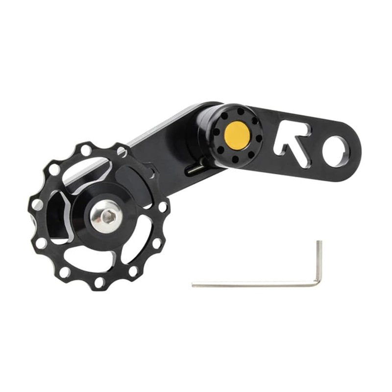 ZLiT Bike Single Speed Chain Tensioner,Aluminum Alloy Bike Chain Tensioner for Bicycle Chain Tensioner Tool (Black)