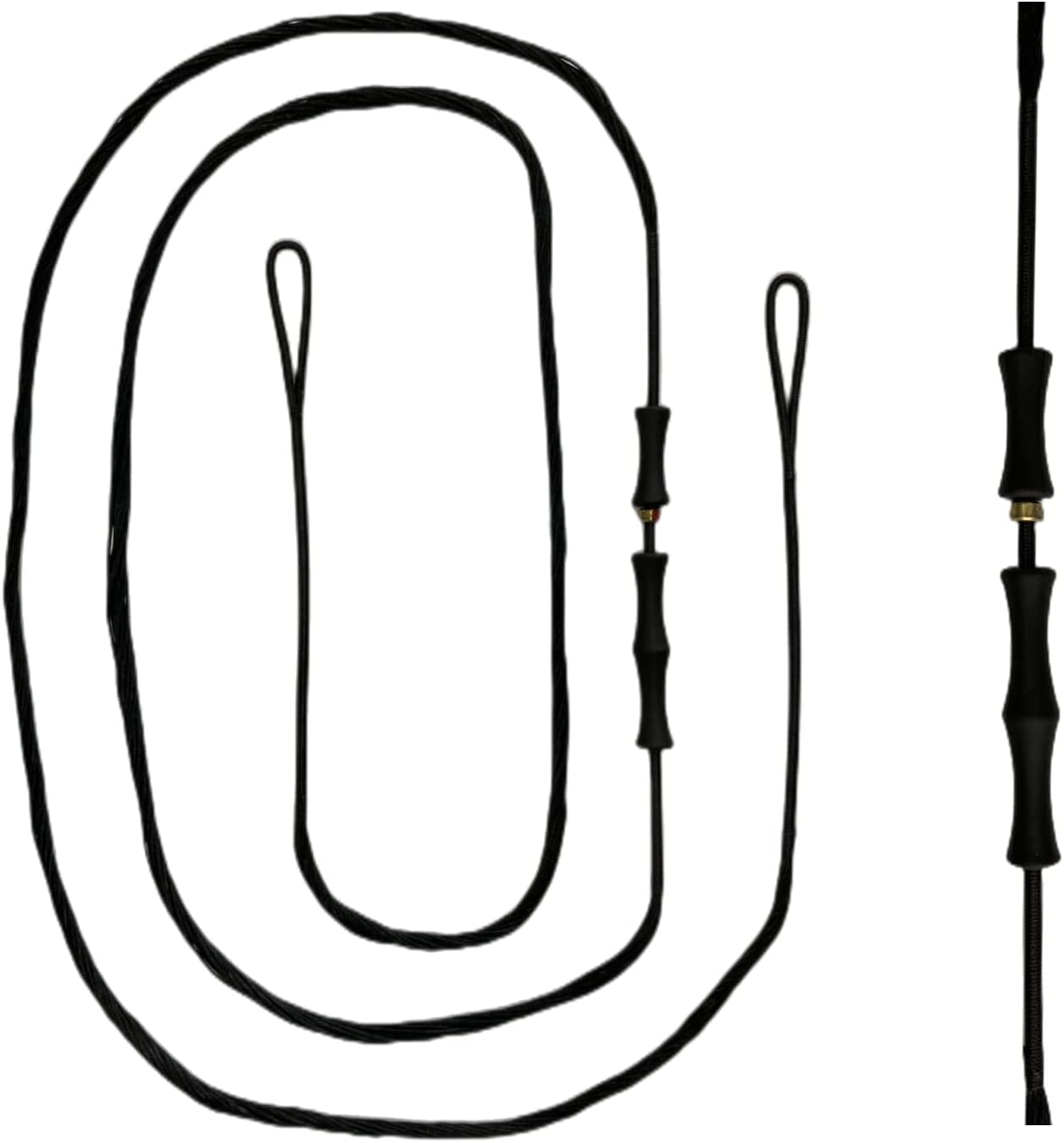 DeeRace Traditional Recurve Bow String and Bowstring Finger Savers Set, Dacron Bow String with Finger Guards (AMO 50” (Actual Length 46”), 12 Strands (Recommended for up to 40 lbs))