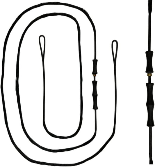 DeeRace Traditional Recurve Bow String and Bowstring Finger Savers Set, Dacron Bow String with Finger Guards (AMO 50” (Actual Length 46”), 12 Strands (Recommended for up to 40 lbs))