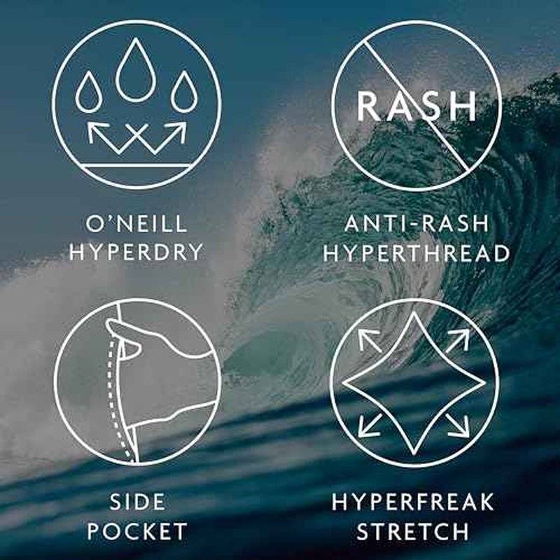 O'NEILL Hyperfreak Tech Trvlr Enduro 2 Boardshorts ? Men's Quick-Dry Performance Swim Trunks