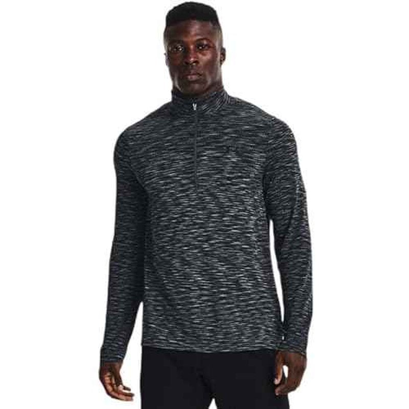 Under Armour Men's UA Seamless 1/2 Zip Long Sleeve Top Shirt (US, Alpha, Large, Regular, Regular, Pitch Gray/Black)