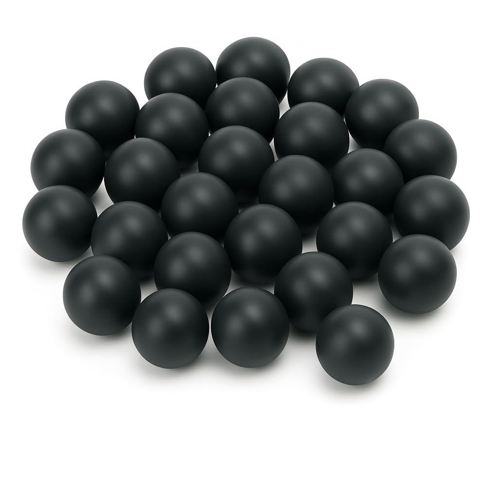 50 x Hard Nylon Balls in 50 Caliber Paintballs Solid Balls Precision Training Ammo for Paintball, RAM & Self Defense Pistols – Durable Reusable Projectiles