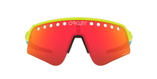 Oakley Men's Oo9465 Sutro Lite Sweep Rectangular Sunglasses, Tennis Ball Yellow/Prizm Ruby, 39 mm