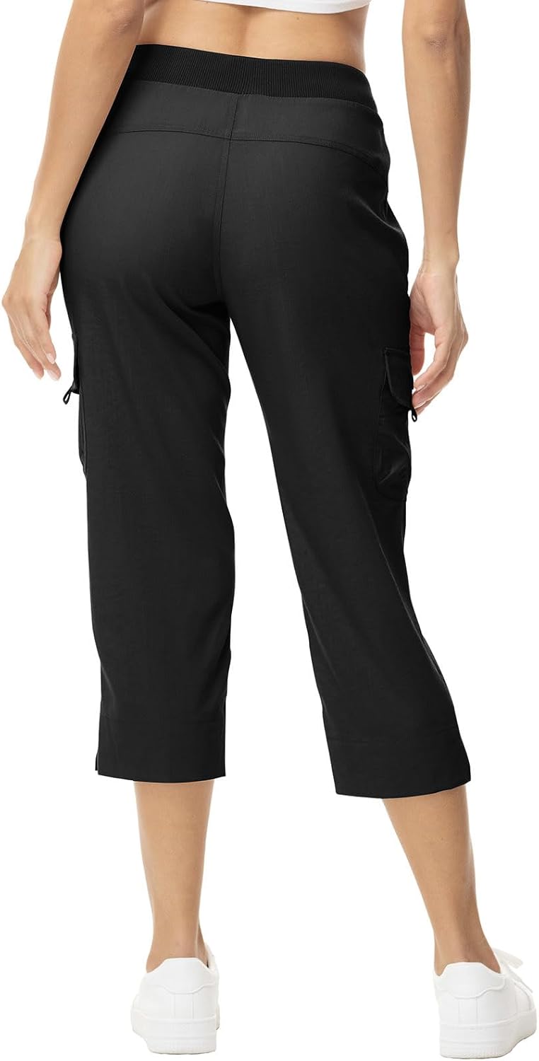 Cargo Capri Pants for Women - Lightweight Quick-Dry Hiking Joggers with Pockets | Summer Activewear