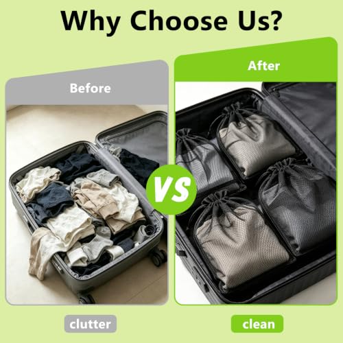 CHRORINE Multicolor Mesh Storage Bags 15.5x13.5 Inch, Pack of 6 for Travel & Gym