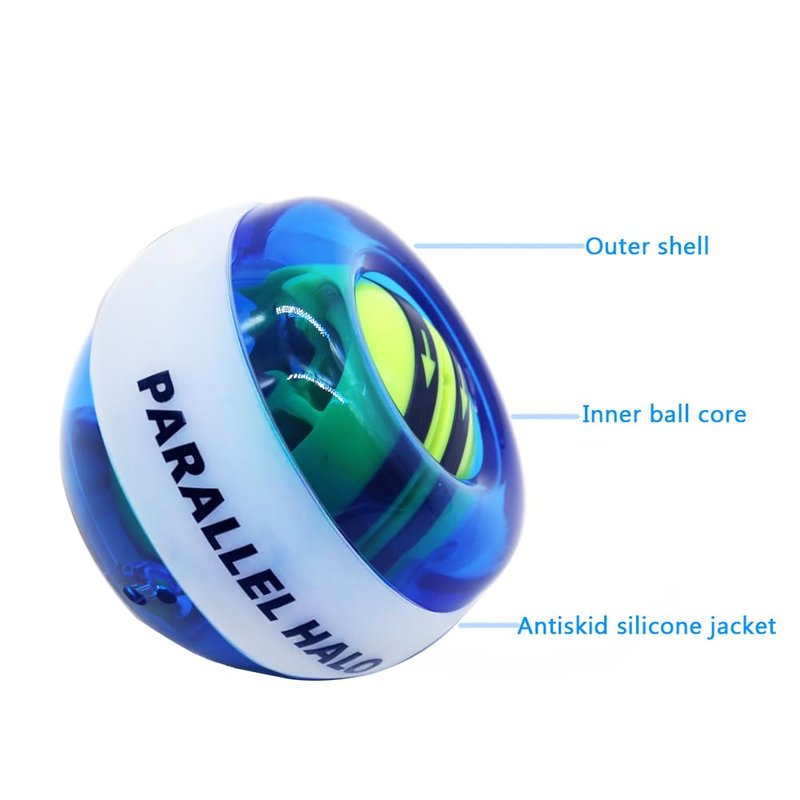 Parallel Halo Power Wrist Ball AUTO Start Gyro Ball with LED Lights Forearm Exerciser Wrist Strengthener for Strengthening Muscle and Bones