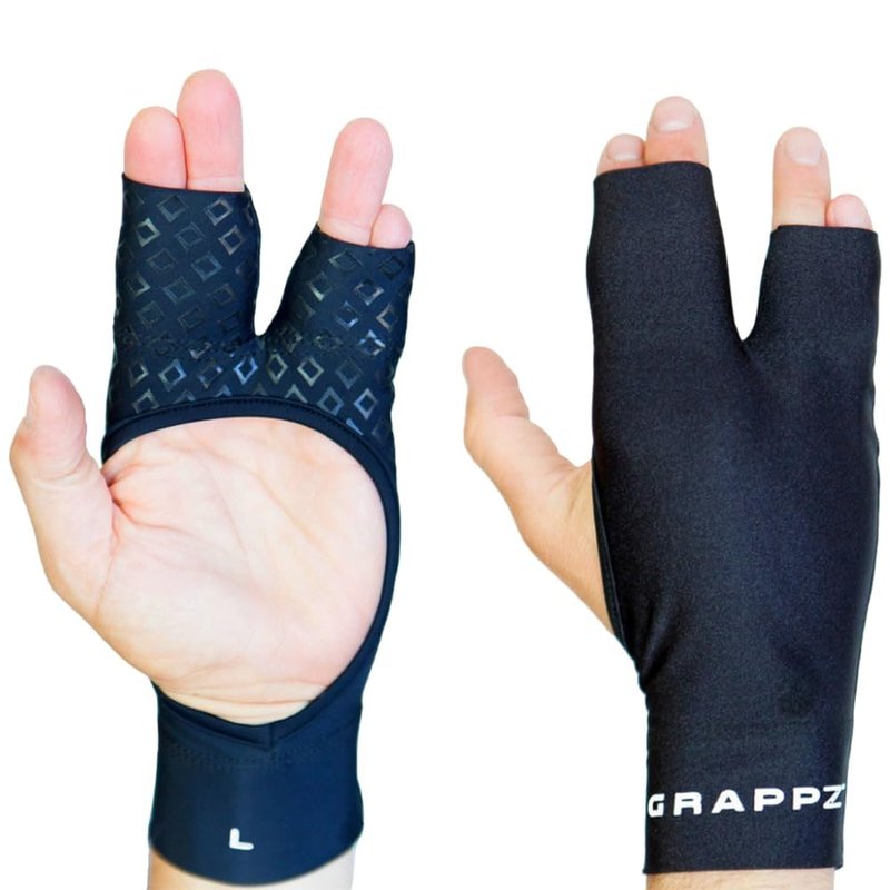 Grappz Finger Support Athletic Compression Gloves – Athletic Buddy Tape & Trigger Finger Splint Alternative – Finger Sleeve & Brace, Arthritis Pain Relief & Joint Stabilizer for All Sports, Unisex M