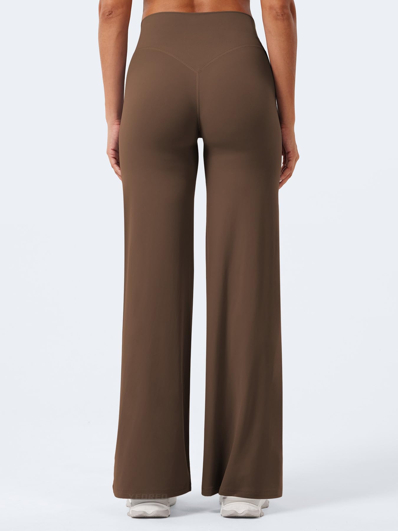 YEOREO Workout Leggings Womens No Front Seam Straight Leggings 31.5" Thin Fleece High Waist Buttery Eddiy Gym Yoga Pants Brown XS
