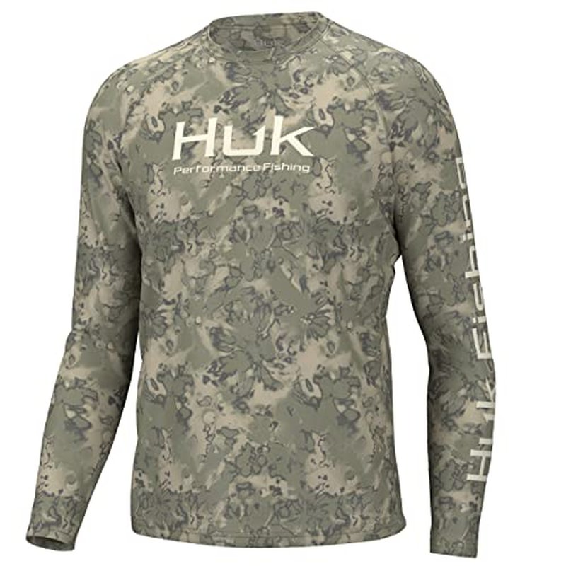 HUK Men's Pursuit Hogzilla | Long Sleeve Performance Fishing Shirt with +30 UPF Sun Protection, Seashell Pink, Small