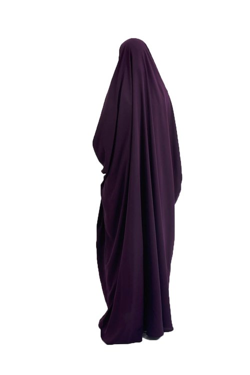XINNI Women Muslim One-piece Loose Full Cover Long Dress One-size Overall Hijab Thobe Hooded Dress