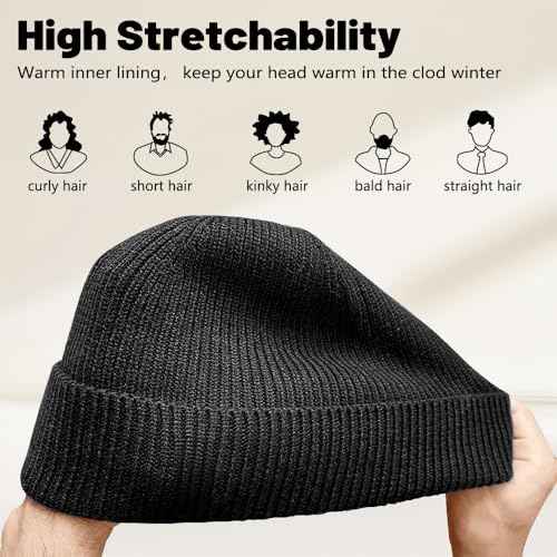 Winter Beanie for Men Women Soft Fleece Lined Warm Knit Hat Ski Stocking Hat Thermal Thick Caps Unisex