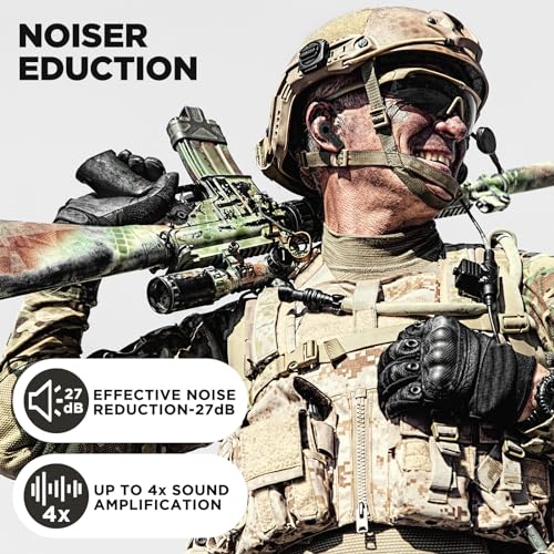 ARM NEXT Electronic Wireless Sound Suppression Ear Hearing Protection NRR 27dB Earplug with Rechargeable Case, in-Ear Gun Sound Amplification Safety Earmor for Shooting, Hunting and Range