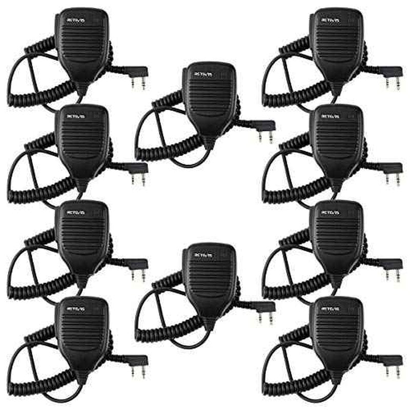 Retevis Walkie Talkie Microphone,Two Way Radio Shoulder Mic,Compatible with Retevis RT68 RT21 H-777 RT22 RT22S RT27 RT86 RT19 RT15 RB26 BAOFENG UV-5R 888S 5RM Kenwood Samcom pxton Radio(10 Pack)