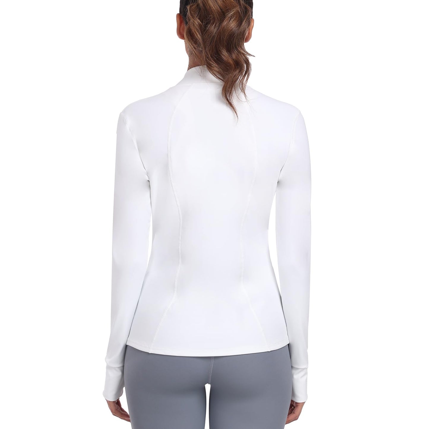 Zyrulix Women's Athletic Full Zip Lightweight Workout Jacket With Pockets Running Yoga Sportwear With Thumb Holes
