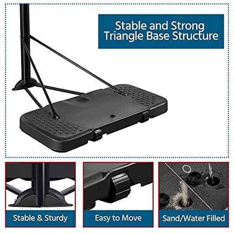 Yaheetech Basketball Hoop Outdoor for Adults Portable Basketball Goal Court 9-12ft Height Adjustable with 43 inch Backboard