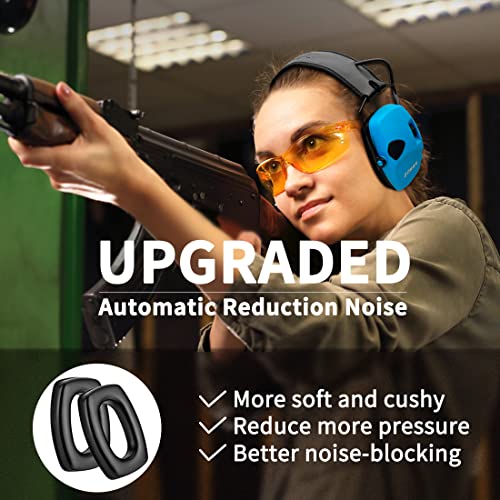 ZOHAN EM054 Electronic Shooting Ear Protection with 4X Sound Amplification, Slim Active Noise Reduction Earmuffs for Gun Range