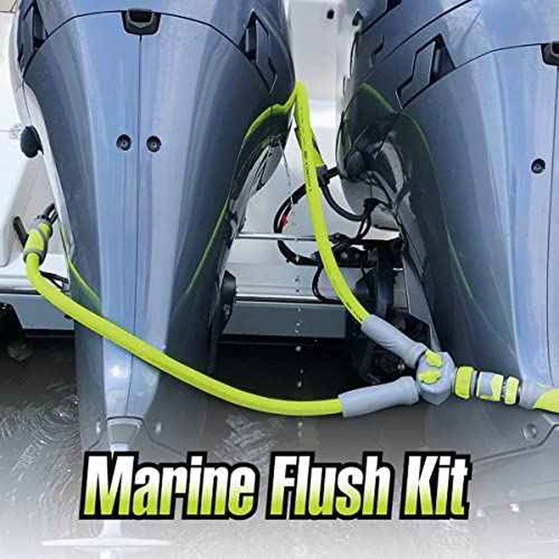 Flexzilla Marine Twin Outboard Flush Kit, 6-Piece 5/8" 3/4" - 11 1/2 GHT - HFZGSK01