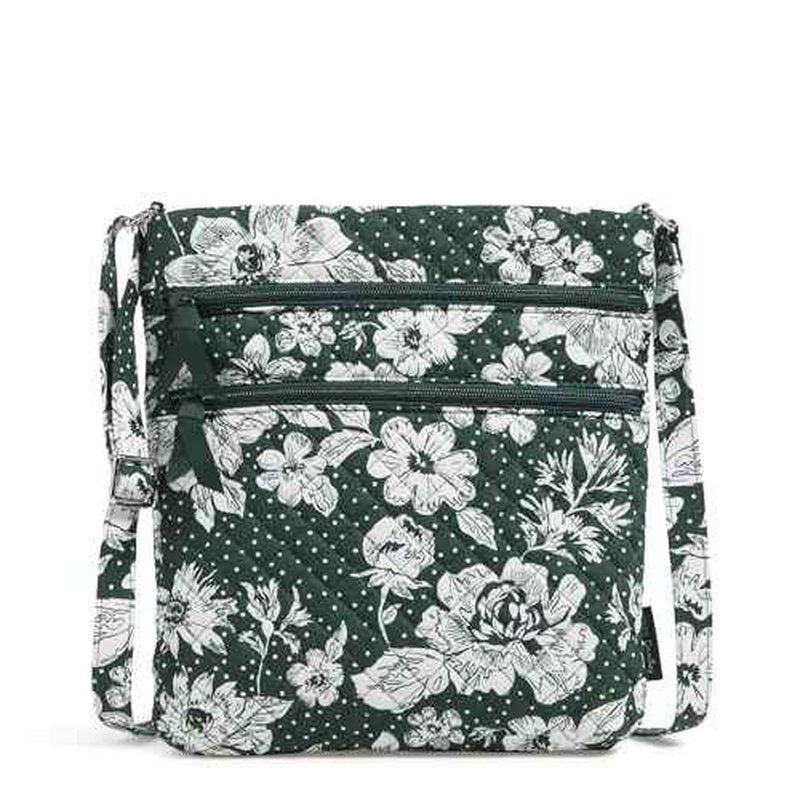 Women's Cotton Triple Zip Hipster Crossbody Purse