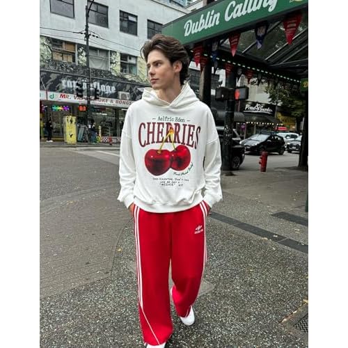 Aelfric Eden Hoodie Cherry Graphic Hooded Sweatshirt Womens Hoodies Y2K Cute Pullover Unisex