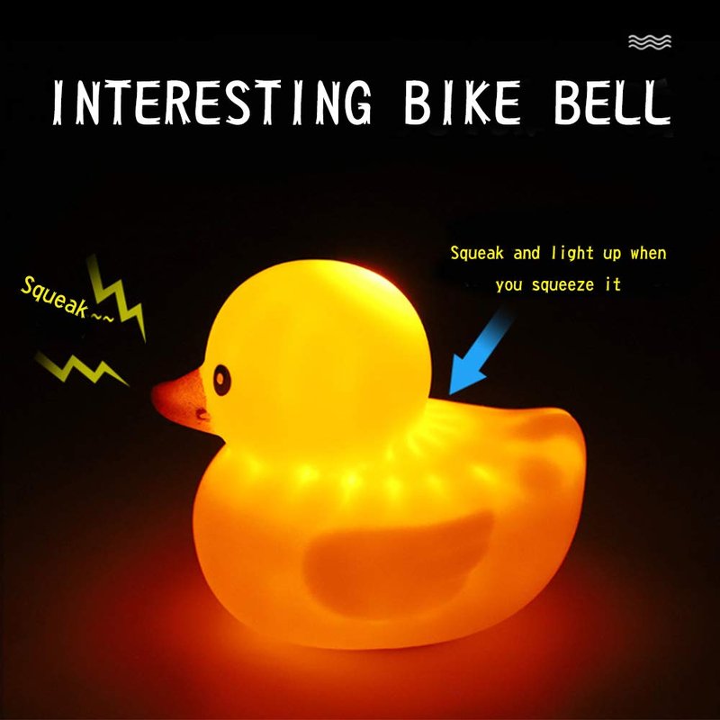 wonuu Rubber Duck Car Ornaments Yellow Duck Car Dashboard Decorations Squeeze Duck Bicycle Horns with Propeller Helmet