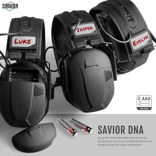 Savior Equipment Apollo Electronic Earmuffs for Shooting w/Gel Ear Pads, 24dB NRR, Noise Cancelling Ear Protection Headset