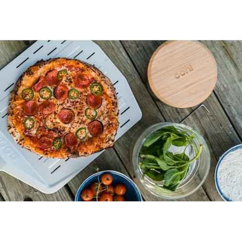 ooni 14¡± Perforated Pizza Peel ? Long Handle Perforated Aluminium Pizza Paddle ? Lightweight Pizza Turning Peel Outdoor Pizza Oven Accessories