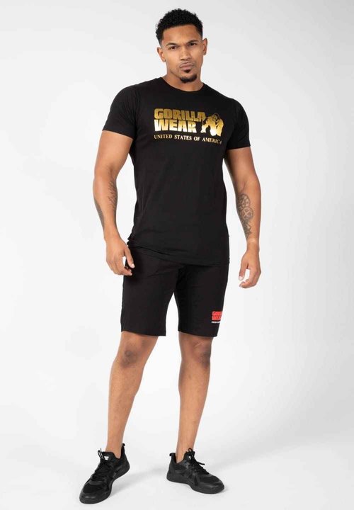GORILLA WEAR Classic T-Shirt - Black/Gold Black/Gold S