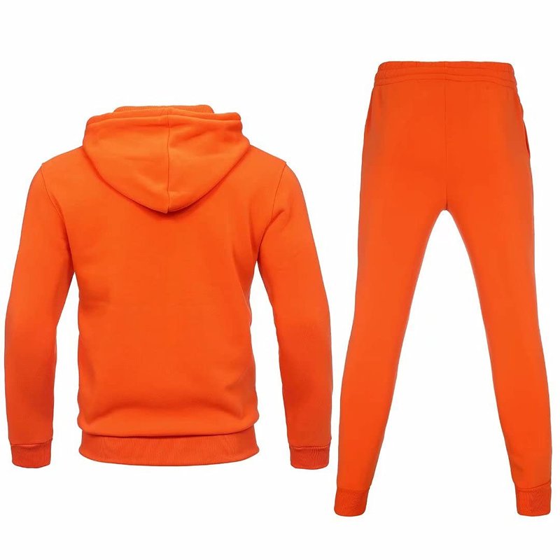 Megub track suit set 2 pieces for men Athletic warm sweatsuit Full Zip thick fleece hooded jogger suit casual winter warm sports outfits M-5X BIG(orange,2XL)