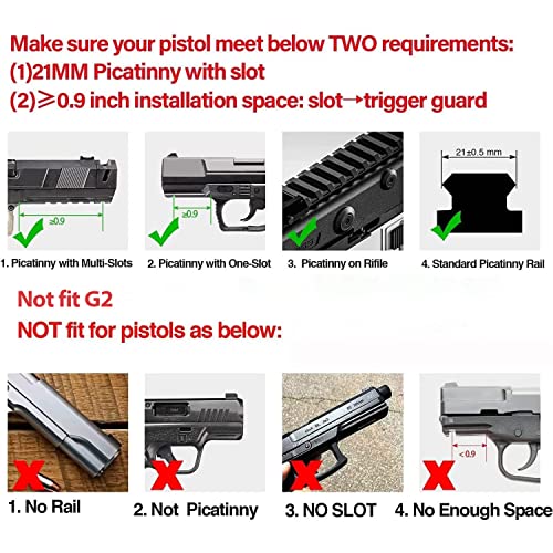 Gmconn Blue Laser Sight for Pistol Low Profile Blue Beams for Guns Handguns with 0.9 Inch Installation Space