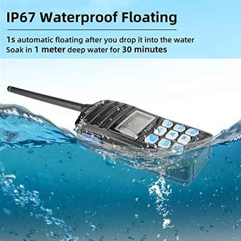 Retevis RT55 Handheld Marine Radio,Marine Two-Way Radios with 1200mAh Battery, USB Charger,Floating IP67 Waterproof,NOAA Weather Alert,International Channels,Ship to Shore Radio for Boats Kayak(1pack)