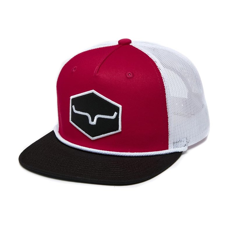 Kimes Ranch DG Mesher Reissue Trucker Hat – High Profile Flat Bill Snapback – Black