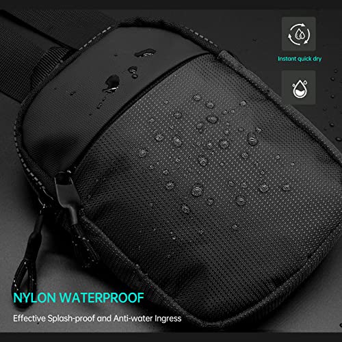 Long Keeper Mini Sling Bag - Men Women Small Waterproof Crossbody Bag Casual Phone Chest Bag for Travelling Hiking (Black - Mini (L*W*H = 13 * 3 * 19CM))