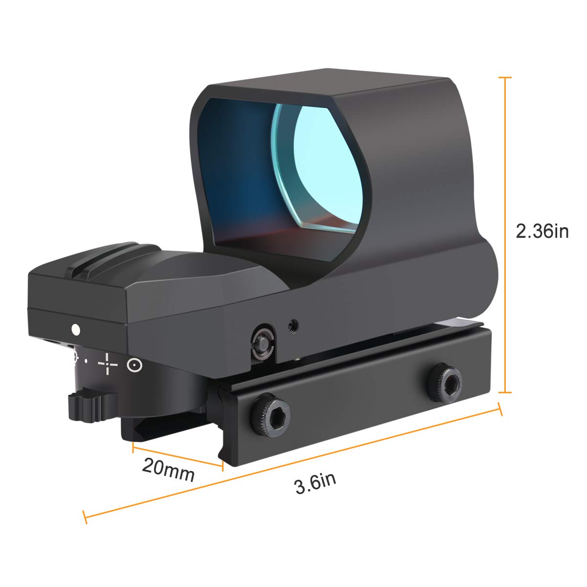 Feyachi Reflex Sight - Multiple Reticle System Red Dot Sight with Picatinny Rail Mount Absolute Co-Witness (Black)