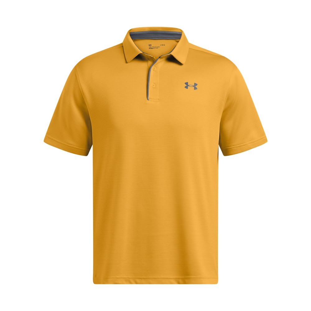 Under Armour Men's Tech Golf Polo, (711) Golden Yellow / / Pitch Gray, Large Tall