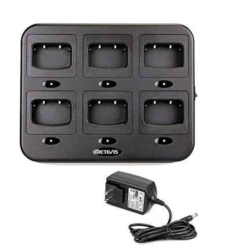 Retevis Six-Way Charger Compatible with H-777, H-777H, Baofeng BF-888S, BF-88ST Two Way Radio and Battery, Multi Unit Walkie Talkie Charger (1 Pack)