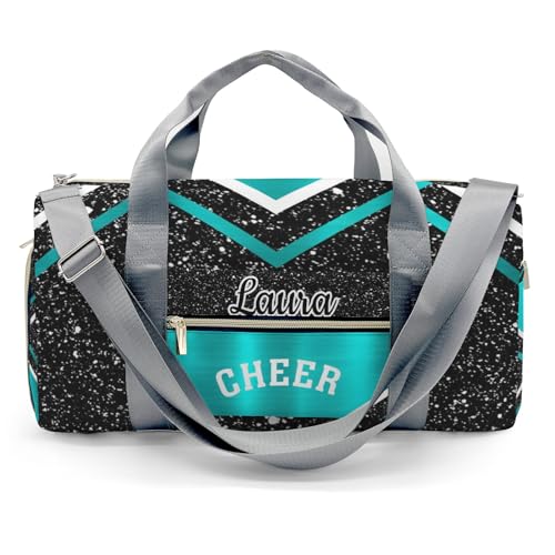 Ronxzas Cheer Cheerleader Sports Duffel Bag Travel Duffle Gym Bags Weekender Bag with Shoe Compartments (Red Bling)