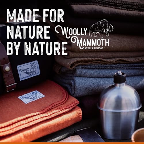 Woolly Mammoth Merino Wool Blanket - Large 66" x 90", 4LBS Camp Blanket | Throw for the Cabin, Cold Weather, Emergency, Dog Camping Gear, Hiking, Survival, Army, Outside, Outdoors – Hunter Green