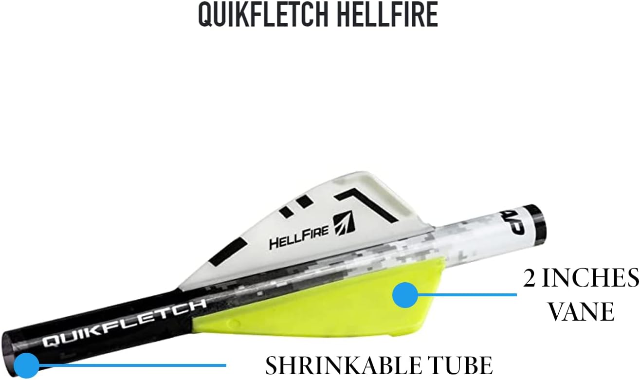 NAP Quikfletch Hellfire 2” Vanes - Premium Arrow Fletching System for Precision Shooting